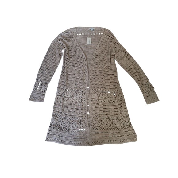 NWT Sundance Crochet Fosette‎ Cardigan Open Knit Sand Neutral Boho Women's Small - Picture 1 of 16